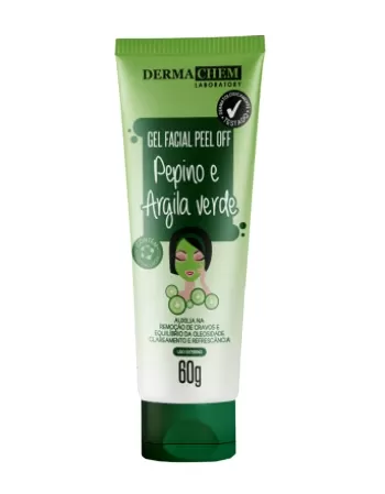 DERMACHEM GEL FACIAL PEEL OFF ARGILA VERDE E PEPINO 60G