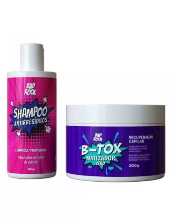 BAD ROCK B-TOX MATIZADOR KIT (MASCARA 300G+SH ANTIRRESIDUOS 200ML)