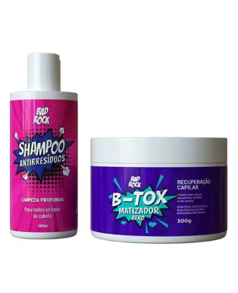 BAD ROCK B-TOX MATIZADOR KIT (MASCARA 300G+SH ANTIRRESIDUOS 200ML)