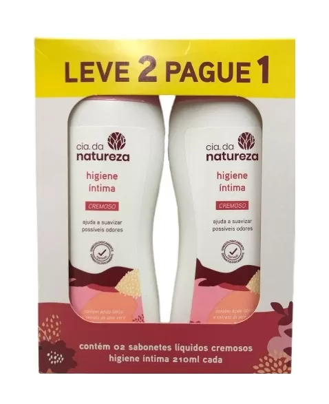 CIA DA NATUREZA SABONETE INTIMO CREMOSO 210ML (KIT C/2 UNID)