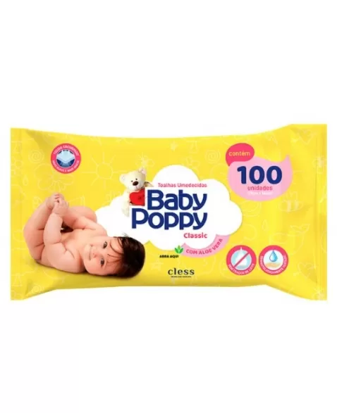 CLESS BABY POPPY TOALHAS UMED C/100UN