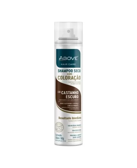 ABOVE SHAMPOO A SECO COM COLORAÇÃO 150ML/90G CASTANHO ESCURO