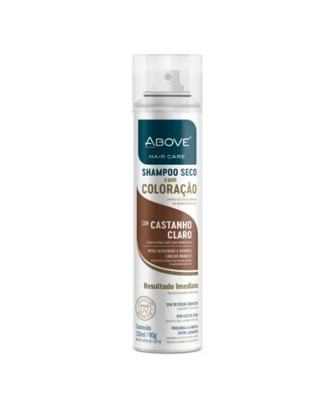 ABOVE SHAMPOO A SECO COM COLORAÇÃO 150ML/90G CASTANHO CLARO