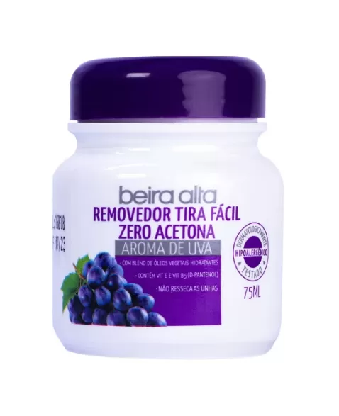 BEIRA ALTA REMOVEDOR ZERO ACETONA UVA TIRA FACIL 75ML