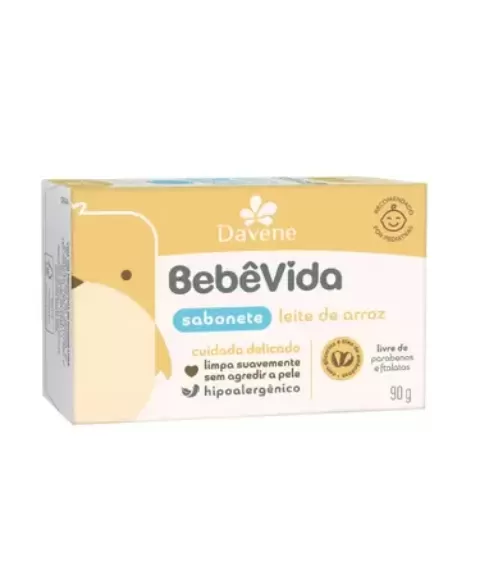 DAVENE BEBE VIDA LEITE DE ARROZ SABONETE BARRA 90G