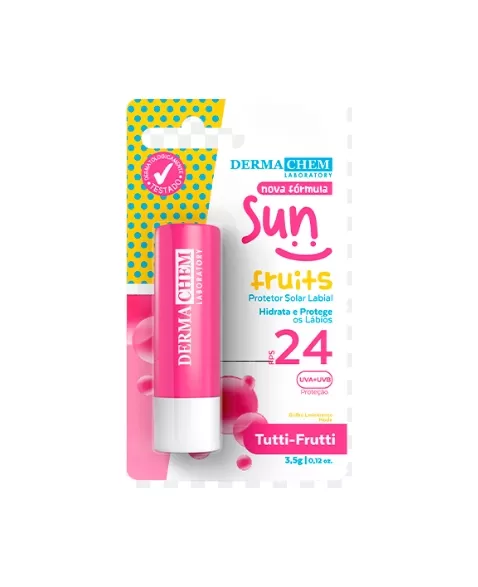 DERMACHEM PROTETOR SOLAR LABIAL TUTTI-FRUTTI FPS 24 3,5G