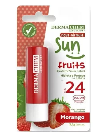 DERMACHEM PROTETOR SOLAR LABIAL MORANGO FPS 24 3,5G