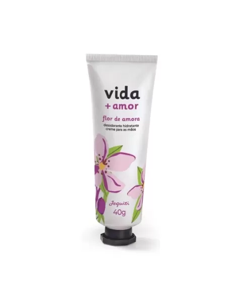 JEQUITI VIDA + AMOR CREME HIDRATANTE PARA AOS MAOS FLOR DE AMORA 40 G