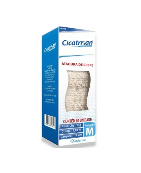 SANFARMA CICATRISAN ATADURA DE CREPE 14 G - TAMANHO G (COMPRIMENTO 1,20 M X LARGURA 15 CM)