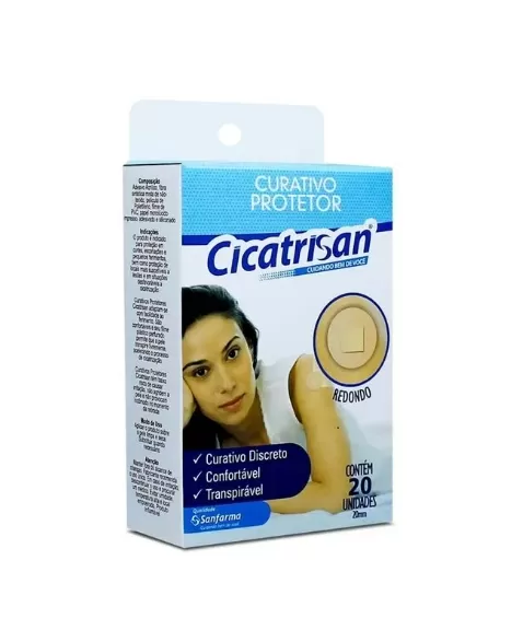 SANFARMA CICATRISAN CURATIVO PROTETOR REDONDO (DIAMETRO DE 20MM) COM 20 UNIDADES