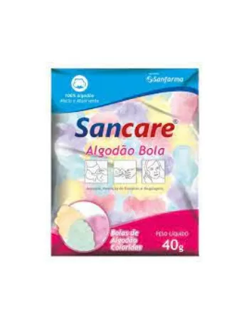 SANFARMA SANCARE ALGODÃO BOLA 40 G - COLORIDO