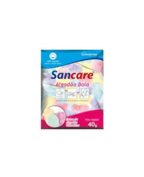 SANFARMA SANCARE ALGODÃO BOLA 40 G - COLORIDO