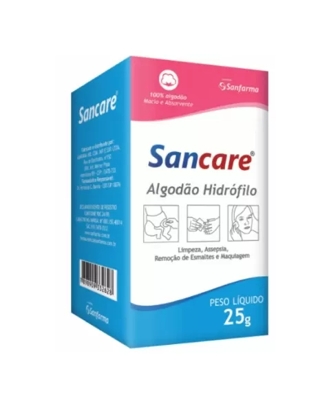 SANFARMA SANCARE ALGODAO HIDRÓFILO 100% ALGODÃO 25 G