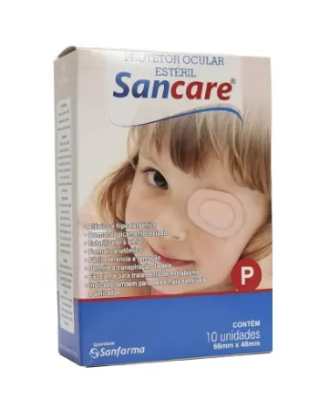 SANFARMA SANCARE PROTETOR OCULAR ESTERIL TAMANHO P (66 X 48 MM) COM 10 UNIDADES