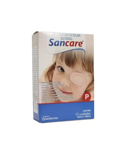 SANFARMA SANCARE PROTETOR OCULAR ESTERIL TAMANHO P (66 X 48 MM) COM 10 UNIDADES