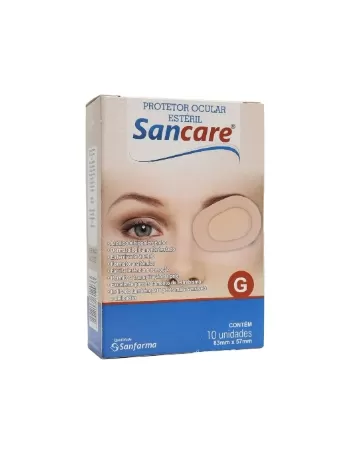 SANFARMA SANCARE PROTETOR OCULAR ESTERIL TAMANHO G (83 X 57 MM) COM 10 UNIDADES