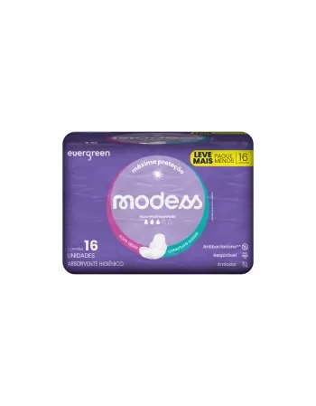 EVERGREEN ABSORVENTE MODESS MALHA SUAVE C/ABAS 16 UNID