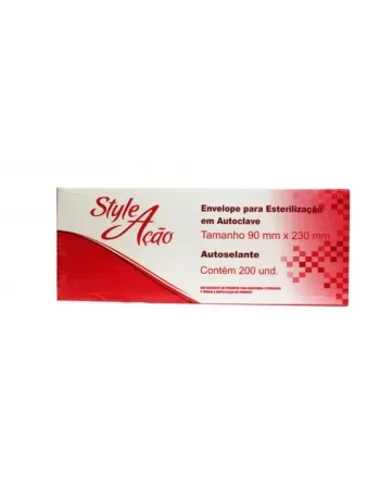 STYLE AÇÃO ENVELOPE PARA ESTERILIZAÇÃO (90 MM X 230 MM) COM 200 UN