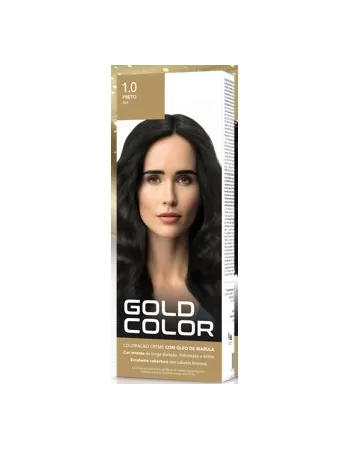 GOLD COLOR KIT COLORAÇÃO EM CREME - 1.0 PRETO