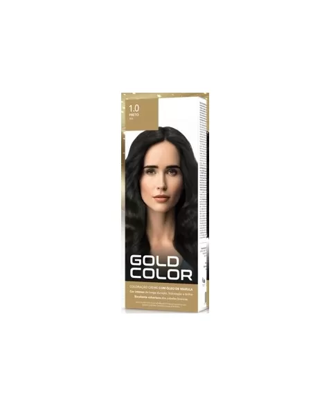 GOLD COLOR KIT COLORAÇÃO EM CREME - 1.0 PRETO