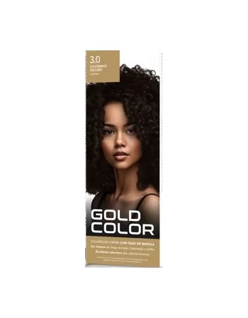 GOLD COLOR KIT COLORAÇÃO EM CREME - 3.0 CAST ESCURO