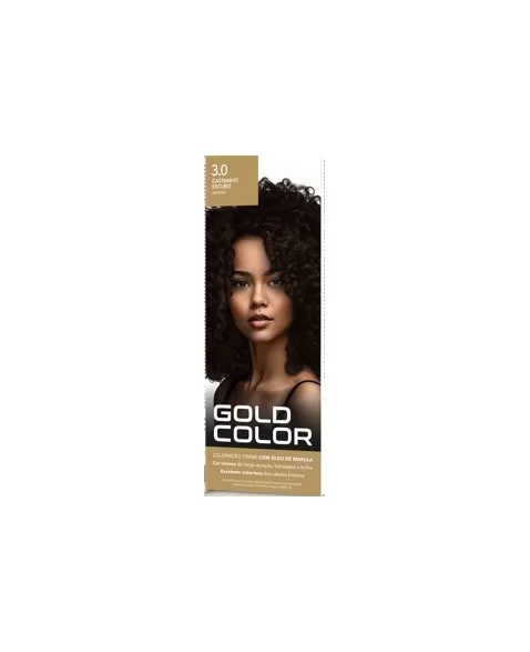 GOLD COLOR KIT COLORAÇÃO EM CREME - 3.0 CAST ESCURO