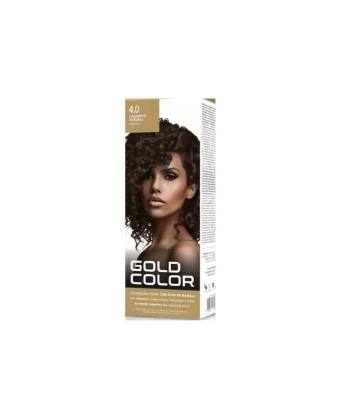 GOLD COLOR KIT COLORAÇÃO EM CREME - 4.0 CASTANHO NATURAL