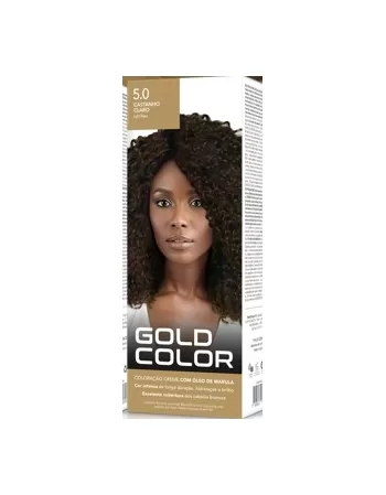 GOLD COLOR KIT COLORAÇÃO EM CREME - 5.0 CASTANHO CLARO