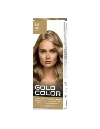 GOLD COLOR KIT COLORAÇÃO EM CREME - 8.0 LOURO CLARO