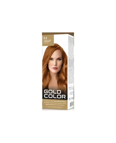 GOLD COLOR KIT COLORAÇÃO EM CREME - 8.4 LOURO CLARO ACOBREADO