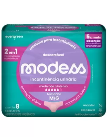 EVERGREEN MODESS CALCINHA DESCARTAVEL 2 EM 1 - M/G 8 UNID