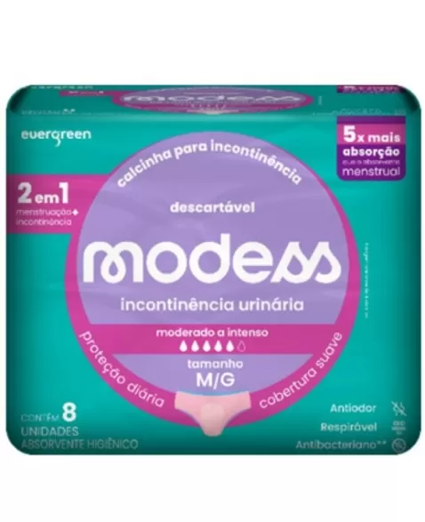 EVERGREEN MODESS CALCINHA DESCARTAVEL 2 EM 1 - M/G 8 UNID