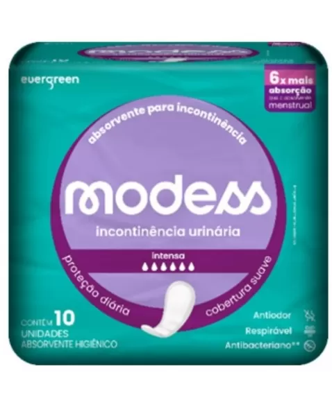 EVERGREEN MODESS ABSORVENTE PARA INCONTINENCIA INTENSA S/ABAS 10 UNID