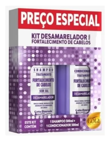 GOTA DOURADA KIT ( SH 300ML + COND 300ML ) DESAMARELADOR