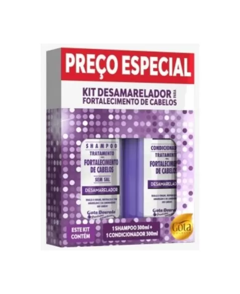 GOTA DOURADA KIT ( SH 300ML + COND 300ML ) DESAMARELADOR