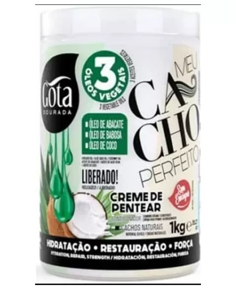 GOTA DOURADA MEU CACHO PEFEITO CR PENTEAR HIDRATAÇÃO - RESTAURAÇÃO - FORÇA 1KG