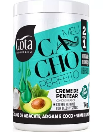 GOTA DOURADA MEU CACHO PERFEITO CR PENTEAR OLEOS DE ABACATE - ARGAN E COCO - SEMI DI LINO 1 KG