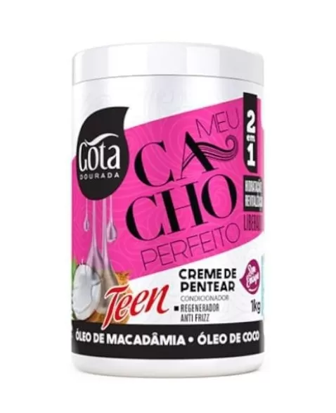 GOTA DOURADA MEU CACHO PERFEITO CR PENTEAR OLEO DE MACADAMIA - COCO 1KG