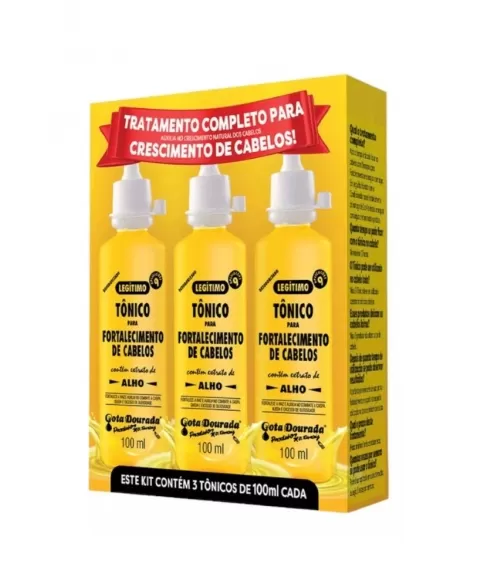 GOTA DOURADA TONICO FORTALECIMENTO ALHO 100ML (KIT C/3)