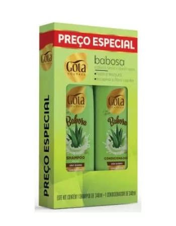 GOTA DOURADA KIT (SH+COND) BABOSA COM EXTRATO DE ALOE E VERA 340 ML