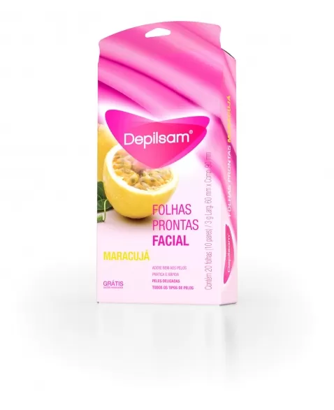 DEPILSAN FOLHAS PRONTAS FACIAL 10 PARES MARACUJA