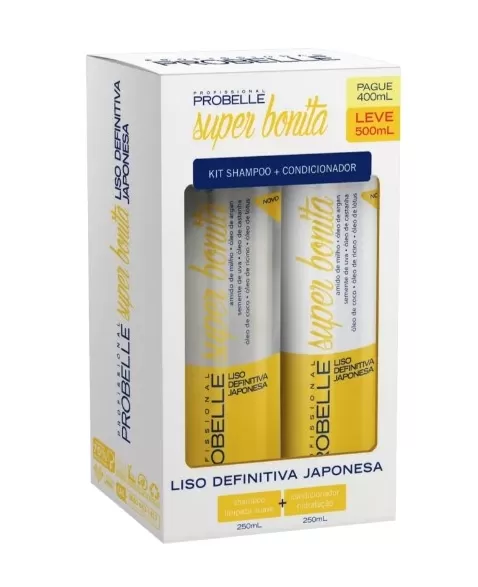 PROBELLE KIT (SH 250ML+COND 250ML) LISO JAPONESA - EMBALAGEM NOVA