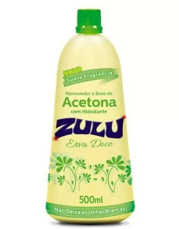 ZULU ERVA DOCE REMOVEDOR DE ESMALTE A BASE DE ACETONA 500ML