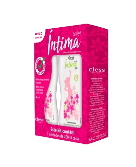 CLESS SABONETE LIQUIDO INTIMO 200ML (KIT C/ 2UNID)