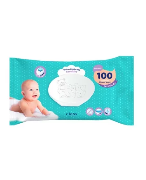 CLESS BABY POPPY TOALHAS UMED SENSITIVE C/100UN